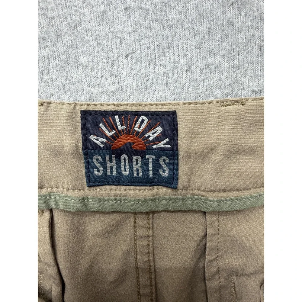 Faherty All Day Shorts Mens 30 Beige Chino 9 Inseam Drawstring Stretch Casual